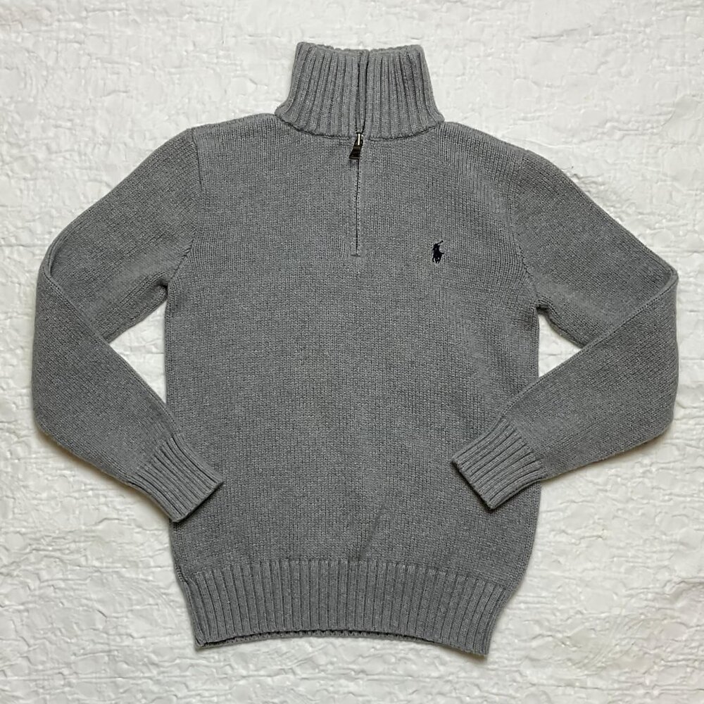 Polo Ralph Lauren Boys Interlock Quarter-Zip Pullover, Size M 10-12